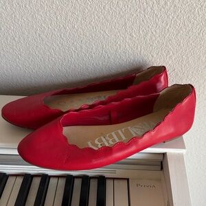 Sam & Libby Red Ballet Flats Sz 10